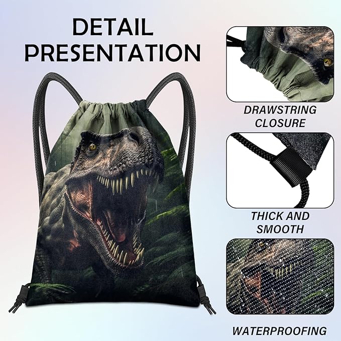 Drawstring Backpack for String Bag Waterproof Cute Sports Beach Swimming Travel (13"×17")-Dragon