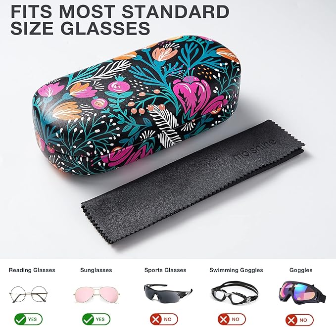 molshine Hard Shell Sunglasses Case,Classic Large Glasses Case for Women Men,Sunglass Eyeglasses