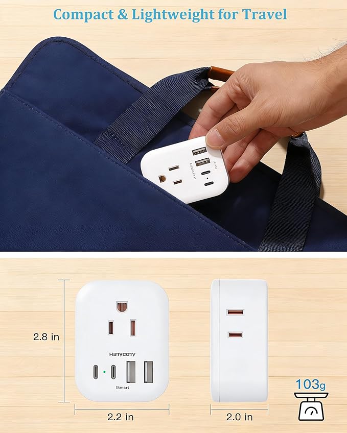 Switzerland Travel Plug Adapter 2 Pack, HANYCONY Type J Switzerland Power Adapter with 4 Outlets 4 USB (2 USB-C), Swiss Plug for US to Switzerland Rwanda Jordan Liechtenstein Madagascar