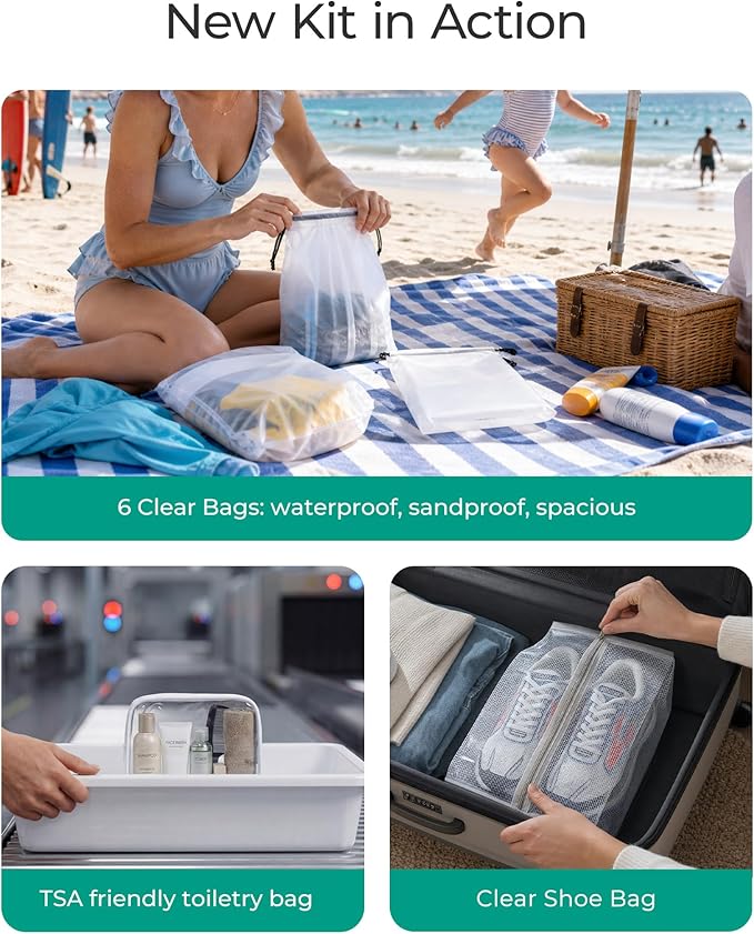 BAGSMART Compression Packing Cubes, 6 Set/4 Set/2 Set Travel Packing Cubes for Carry on Suitcases, Compression Suitcase Organizers Bag Set & Travel Cubes for Luggage, Lightweight Packing Organizers