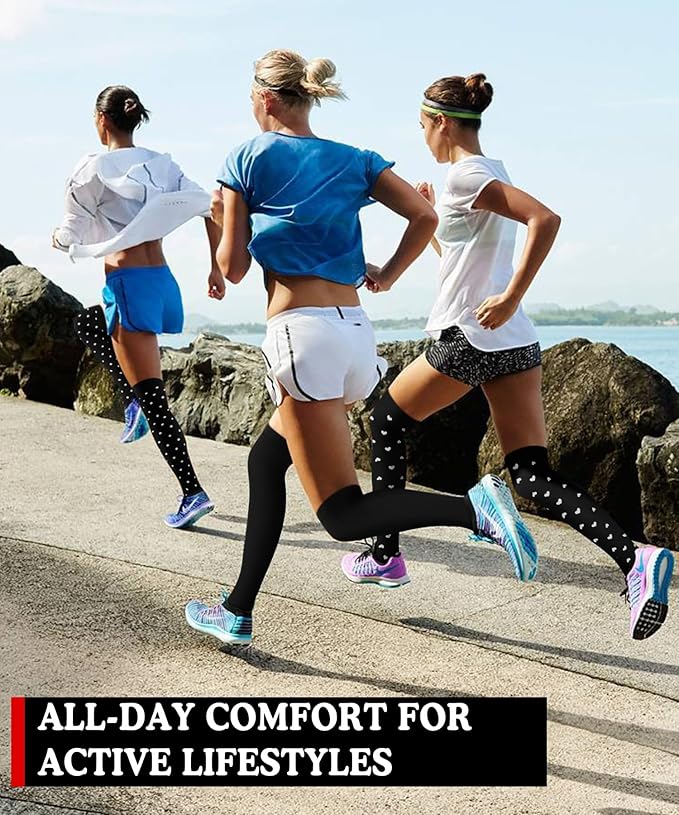 Aoliks Compression Socks for Women & Men 4 Pairs, Best Support for Nurses Running Travel