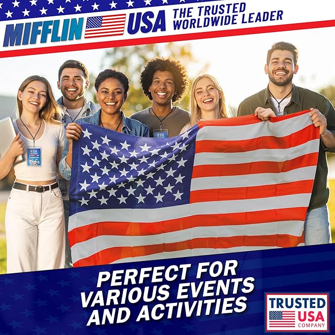 Mifflin-USA Passport & Card Holders (Clear, 4x6 Inches, 250 Pack), Extra Large ID Name Badge Holder, Zipperless Vertical Plastic Card Holders