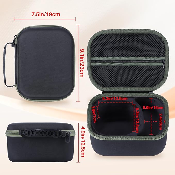 Lebakort Storage Case Compatible with Walkers Razor Slim/Howard Leight Honeywell Impact Sport/PROHEAR 066 030 Electronic Shooting Earmuffs Hearing Protection Muffs (Black + Green Case)