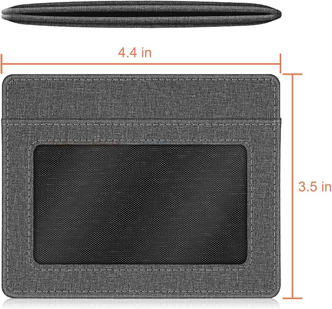 FINTIE Slim Minimalist Front Pocket Wallet, RFID Blocking Credit Card Holder Card Cases with ID Window for Men Women, Denim Gray