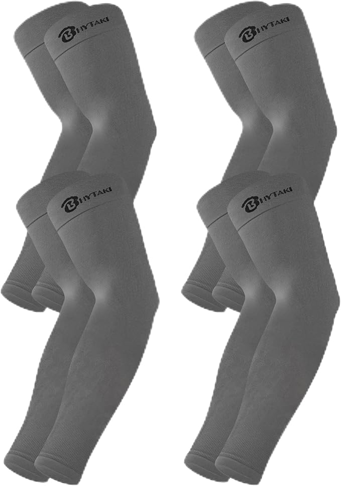 BHYTAKI Cooling Compression Arm Sleeves for Men Women,UPF50 UV Sun Protection Sleeves for Work Sport Tattoo Cover Up