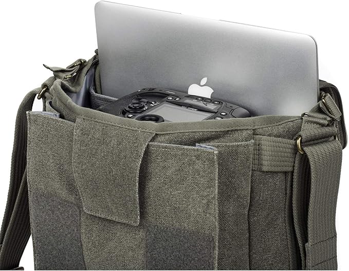 Think Tank Retrospective 20 V2.0 Canvas Shoulder Bag for Mirrorless or Standard DSLR Cameras and Photo Accessories - Pinestone - X-Large