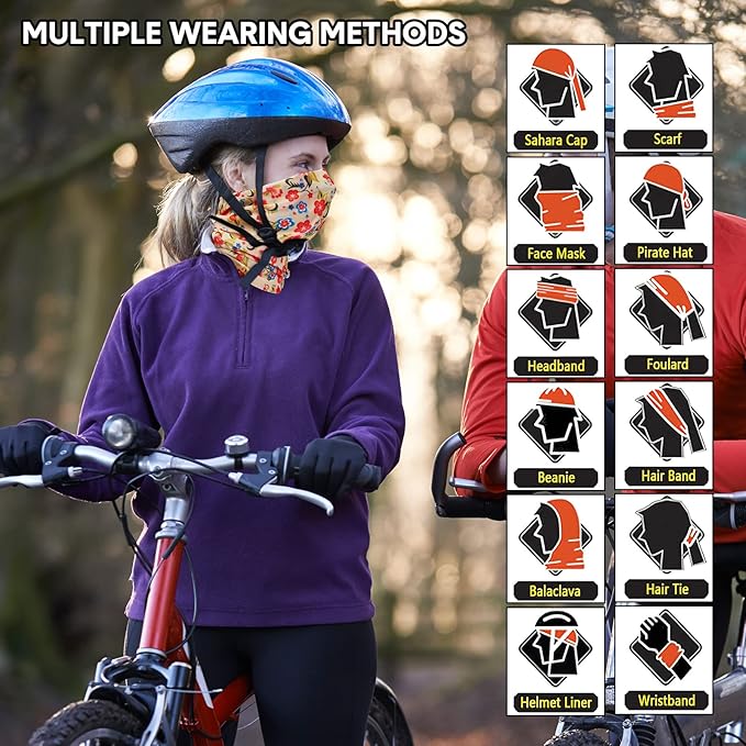 Tarpop 12/30 Pcs Neck Gaiters Scarf Elastic Wrap Headband Sweat Absorbing Bandana for Women Men Sports Yoga Running