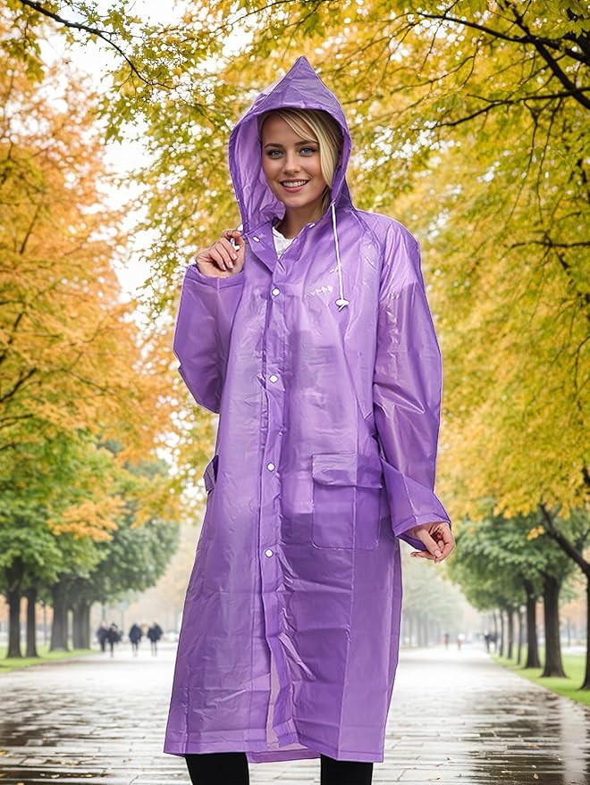 Besshopie EVA Raincoat Waterproof Rain Poncho Reusable Unisex Men Women Long Clear Rain Wear