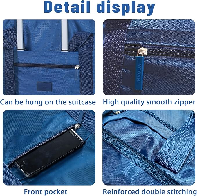 Travel Duffel Bags 12 PCS Foldable Travel Bag Tote Carry on Luggage Waterproof Sports Gym Bag Lightweight Large Weekender Overnight Bag for Women and Men (12 PCS)