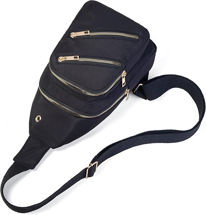 Banelu Sling Bag Crossbody Bags for Women, Small Crossbody Purses Sling Backpack Cross Body Bag for Outdoors Hiking Traveling - Black