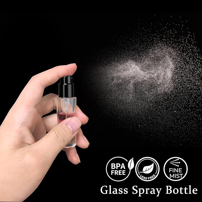 5ml Perfume Travel Refillable Bottle Perfume Atomizer, Travel Size Perfume Bottle,12pcs Glass Bayonet Mount Fragrance Atomizers for Trip, Leak-proof Cologne Sprayer Bottles