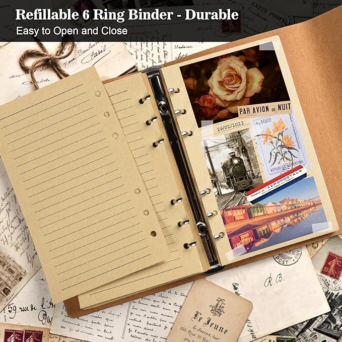 Leather Journal, 7 Pack Journals Notebooks Bulk, Refillable Journals for Writing, Lined Journal for Women Men, Students Gifts, 180 Pages, 7 x 5 inches, Vintage Pendants Travel Journal, Multicolor