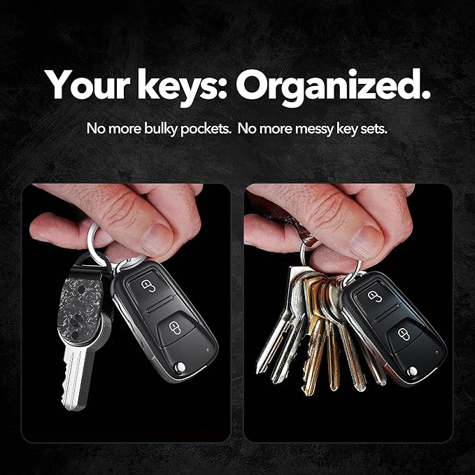 QEG Key Organizer,Keyholder Keychain, Compact Metal Key Case, Minimalist Key Fob,Keychain For Men,Holds 2-6keys
