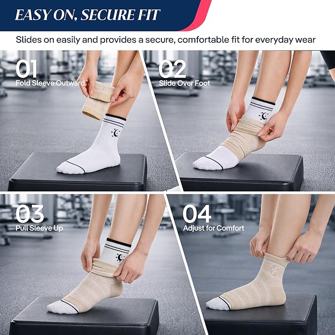 COOLMATE Ankle Support Light Compression Socks for Women and Men, Toeless Arch Support Sleeve for Running, Walking, Workout