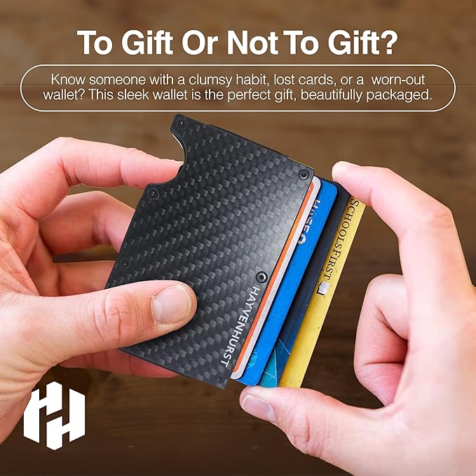 Hayvenhurst Wallet for Men - Slim RFID Blocking Metal Wallet with Cash Strap, Minimalist Front Pocket Credit Card Holder, Small Mens Wallet | Reinvented Design