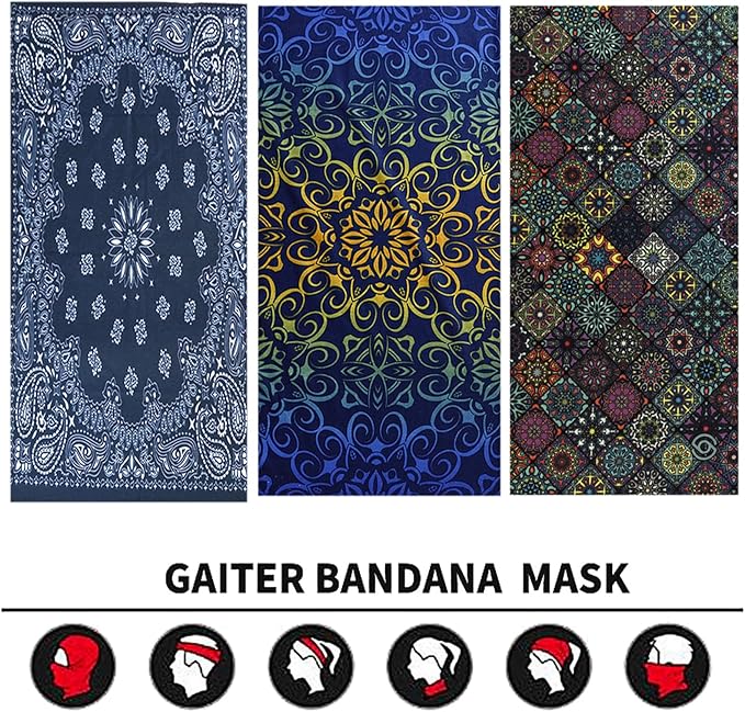 Neck Gaiter Face Cover Bandana Mask Scarf, Breathable Sun& Dust-proof for Cycling Running Fishing Hiking