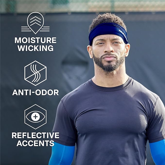 COLD FACTOR Cooling Headband for Women and Men – UPF 50+ Advanced Evaporative Comfort, Instant Cooling Sweatband for Outdoor Sports, Fitness, Yoga, Hiking, Running, and Workout