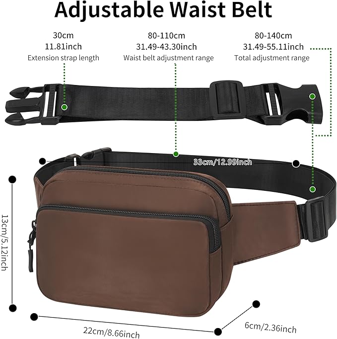 Fanny Pack Nylon Mini Belt Bag Everywhere Belt Bag for Women Water Repellent Waist Packs Crossbody Bags with Adjustable Strap