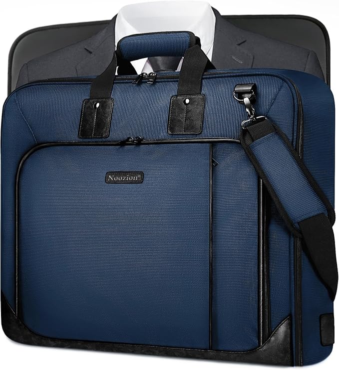 Noozion Garment Bag for Travel, Large Carry On Suit Bag for Business Up to 3 Suits, Wrinkle Free Garment Bag for Hanging Clothes with Shoulder Strap, Laptop Compartment, and Wet-Dry Pocket