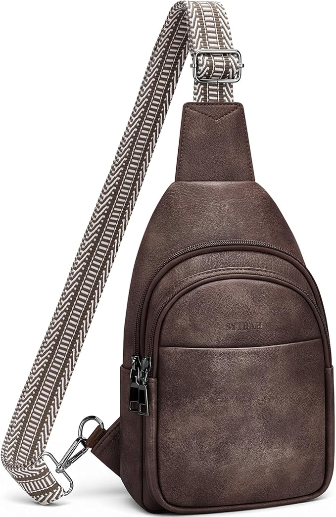SYTRAH Sling Bag for Women, Crossbody Bags Purse for Women Trendy Vegan Leather Fanny Pack with Adjustable Strap