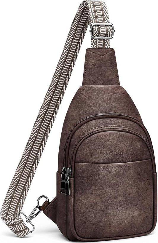 SYTRAH Sling Bag for Women, Crossbody Bags Purse for Women Trendy Vegan Leather Fanny Pack with Adjustable Strap