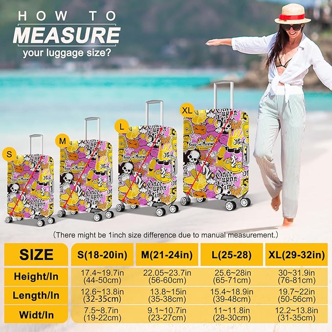 Luggage Covers for Suitcase Protector Tsa Approved Fits 20 24 28 Inch Luggage, Custom Baggage Cover for Travel Anti Scratch Dirt Washable