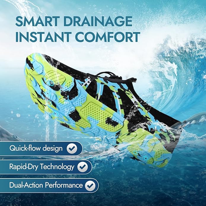ATHMILE Hiking Barefoot Water Shoes for Women Men Beach Swim Aqua Pool River Quick Dry Athletic Wide Toe Outdoor Sport Kayaking Boating Rock Climbing Yoga Lake