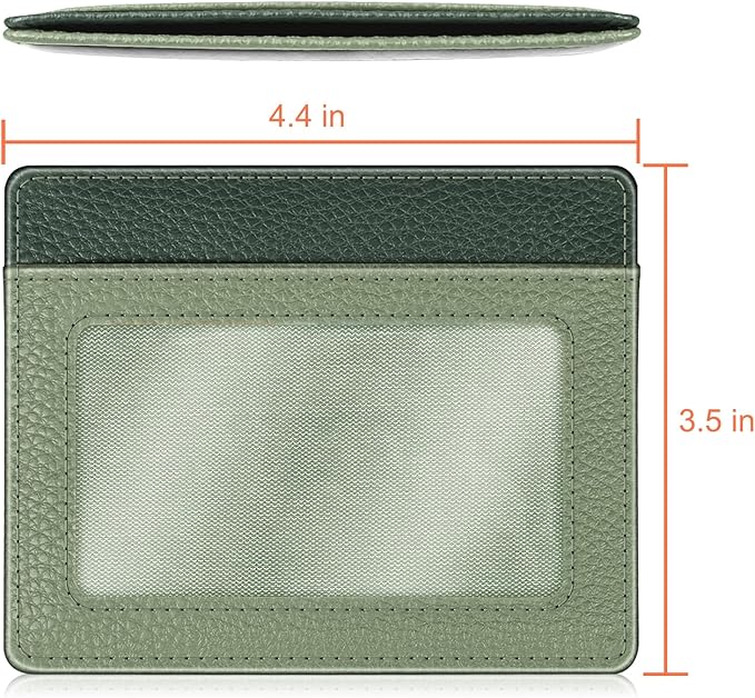 FINTIE Slim Minimalist Front Pocket Wallet, RFID Blocking Credit Card Holder Card Cases with ID Window for Men Women, gradient green