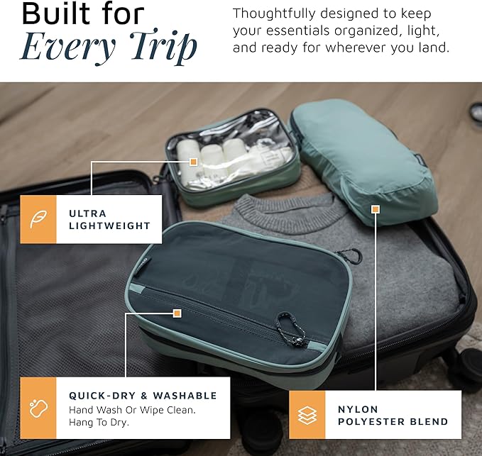 Toiletry Bag Kit Set: Hanging Travel Toiletry Bag + 311 TSA Cosmetic Liquid Bag + Ultralight Accessory Organizer Pouch
