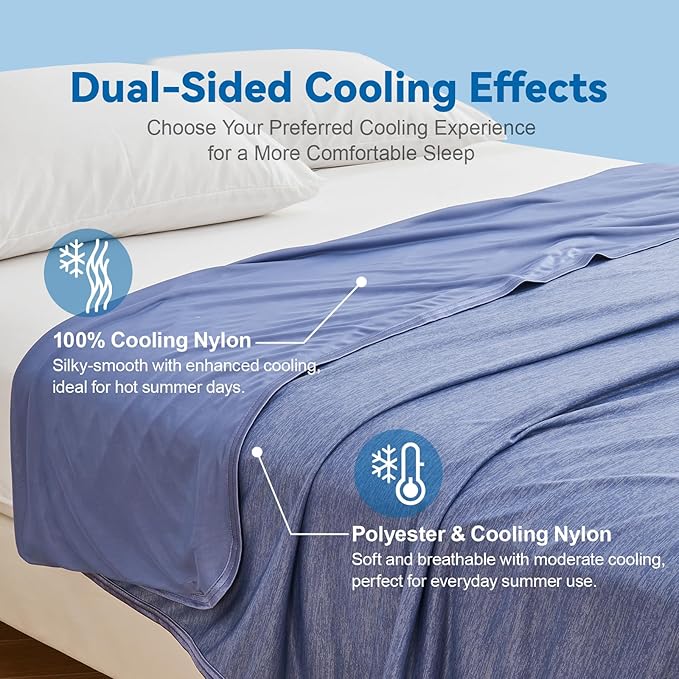 Ailemei Direct Cooling Blanket King Size for Couch, Double-Sided Summer Cooling Blankets for Hot Sleepers, Lightweight Ice Cool Blanket to Relieve HotFlashes, Breathable Bed Cold Blankets for Sleeping