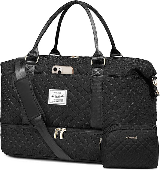 LOVEVOOK Travel Duffle Bag,Weekender Bags for Women with Shoe Compartment，Carry on Overnight Bag with Toiletry Bag,Gym Duffel Bag with Wet Pocket, Hospital Bags for Labor and Delivery