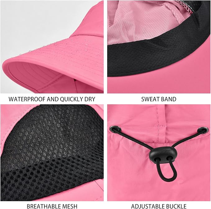 Sun Hat for Men Women with Neck Flap,UPF 50+ UV Protective Hiking Fishing Hats,Wide Brim Sun Hat for Women&Men