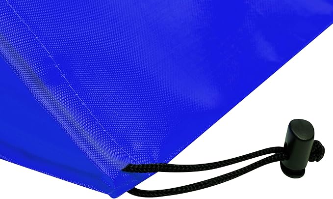 PALTERWEAR Nylon Drawstring Bag (8 x 11 Inch, 12 pack, Blue) Cinch and Ditty Stuff Pouch with Toggle for Toiletries, Gym, Storage, Travel
