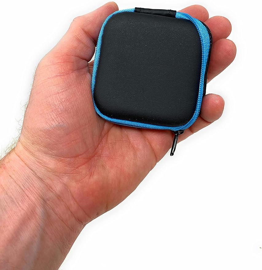 Bulk 24 Pack Square Hard Foam Earbud Cases - Assorted Colors (Black, Blue, Red, Orange) Zippered EVA Travel Storage Pouches for Earbuds, Headphones, Small Tech & Jewelry