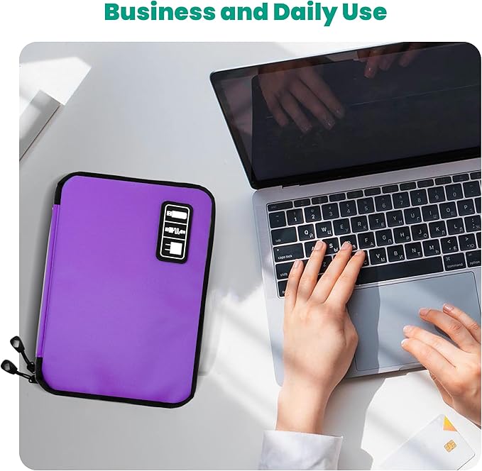 Cord Organizer Travel, Electronics Organizer Tech Pouch - Portable Cable Organizer Bag for Cords, Charger, Phone, SD Card, Power Bank for Travel & Daily Use -Purple Green