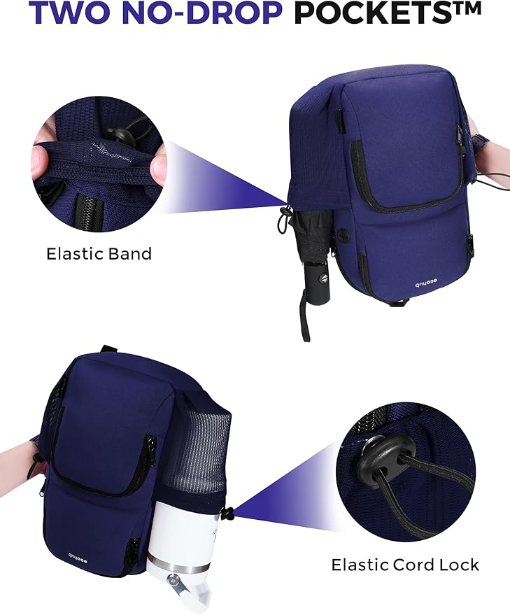 ECOHUB Crossbody Bags for Women Men, Anti-Theft RFID Blocking Sling Backpack Water Resistant Chest Shoulder Daypack, Blue