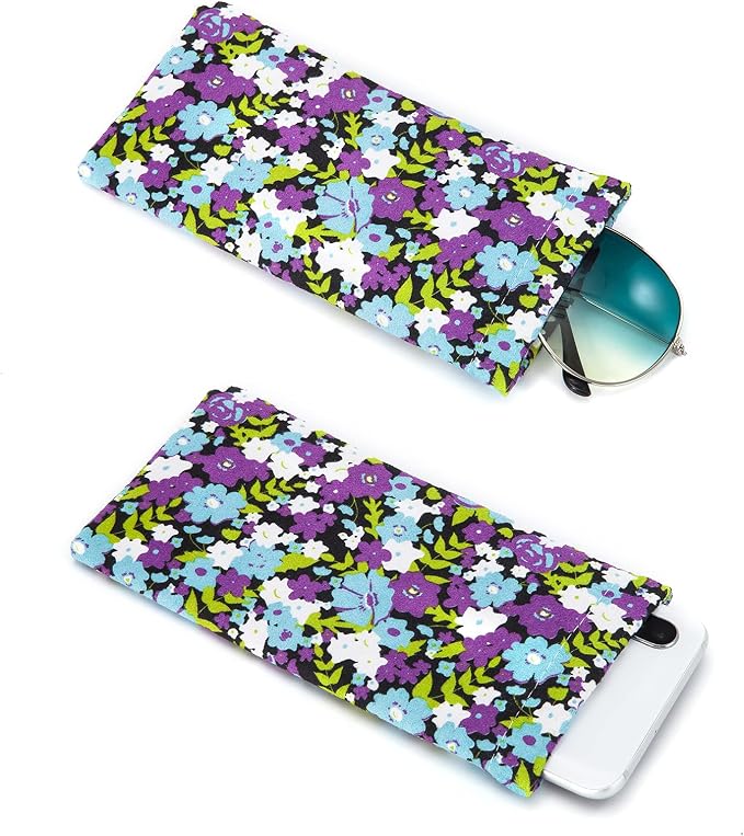 TRIUMPH VISION Squeeze Leather Sunglasses Pouch - 3 Pack Glasses Case Soft Eyeglass Sleeve Pouch Holder