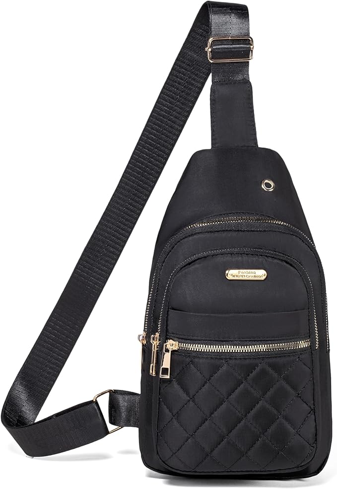 Banelu Small Sling Bag Crossbody Sling Backpack for Women, Small Crossbody Purses Cross Body Bags - Black