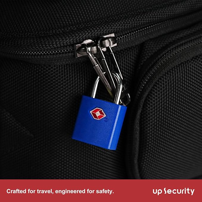 TSA Approved Locks for Luggage 4 Pack, TSA Locks for Luggage Travel Accessories, Small Padlock with Key, Weatherproof Outdoor Use Keyed Mini Padlock for Suitcase, Backpack, Bag, Zipper
