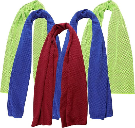 Pallesen Cooling Towel, Cooling Towels for Neck and Face, Cooling Towels for Hot Weather, Sports Cooling Towels, Cooling Towels for Yoga, Running & Gym, 5-Pack, 40" x 12", Random Color