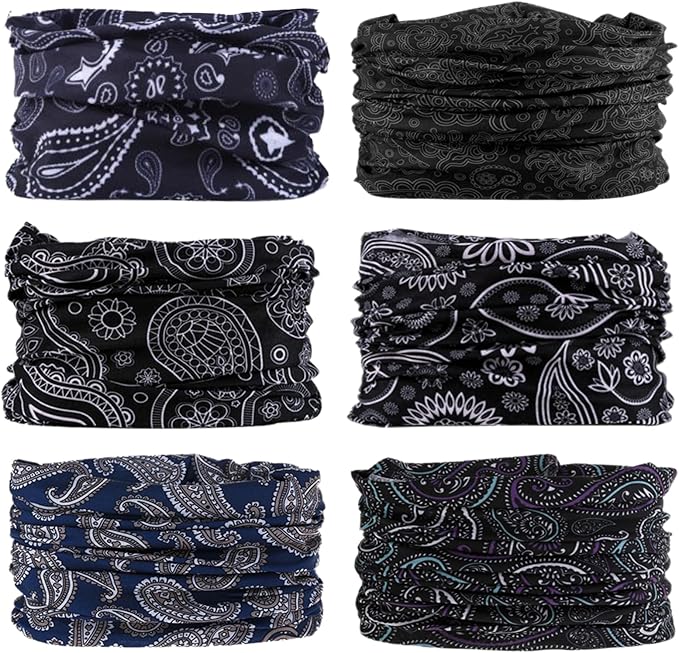 Neck Gaiter for Men Women Headwear Bandana Head Wrap Face Scarf Mask Cover Warmer Balaclava-Seamless & Versatile
