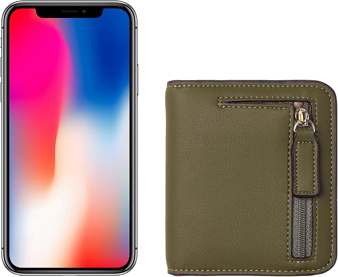 Toughergun Women’s Small Slim Leather Wallet with RFID Protection, Compact Bifold Mini Purse with Clear ID Window