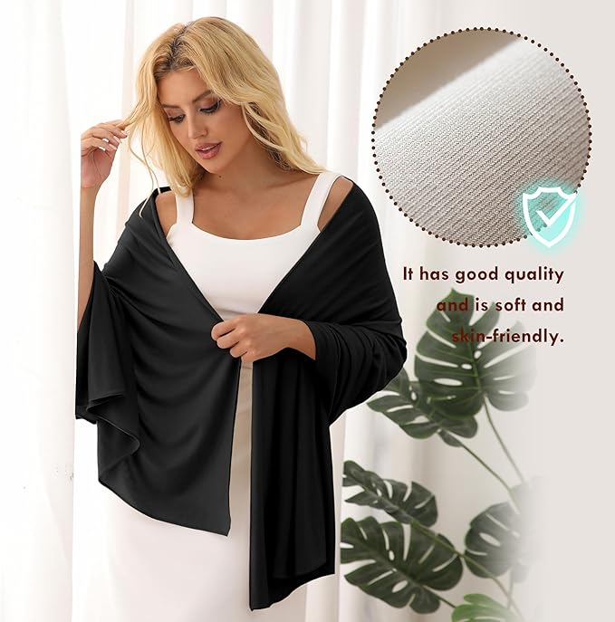 Tencel Shawl Wraps 70 x 35in Travel Essentials Lightweight Pashmina for Travel Blanket Scarf UPF 50+