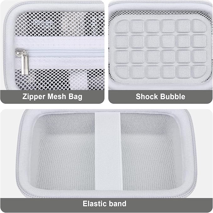 Computer Memory Card Readers Organizer Case Compatible with SD Card Reader, USB C SD Card Reader, TF Card, Micro SD Card, Portable Memory Card Accessories Storage Bag Travel Case, White