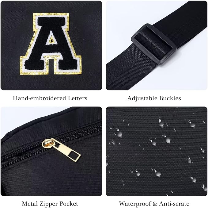YOOLIFE 2024 Graduation Gifts - Gifts for Boys, 4 5 6 7 8 9 Year Old Boy Birthday Gifts, Fathers Gifts for Son, Black Initial Crossbody Bag Belt Bag G