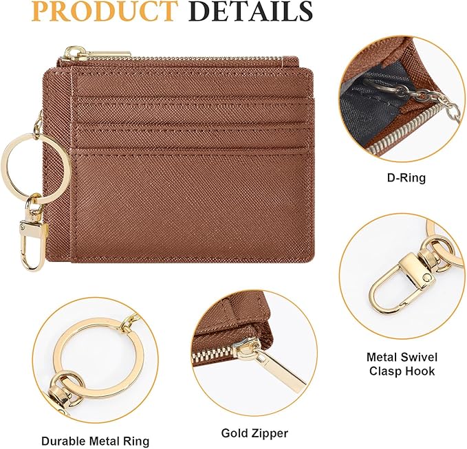 Sodsay Card Case Slim Front Pocket Wallet for Women Credit Card Holder with Keychain | Slim, Credit Card Holder, Front Pocket, with Keychain | Slim