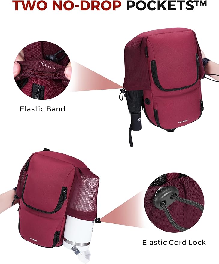 ECOHUB Crossbody Bags for Women Men, Anti-Theft RFID Blocking Sling Backpack Water Resistant Chest Shoulder Daypack, Red
