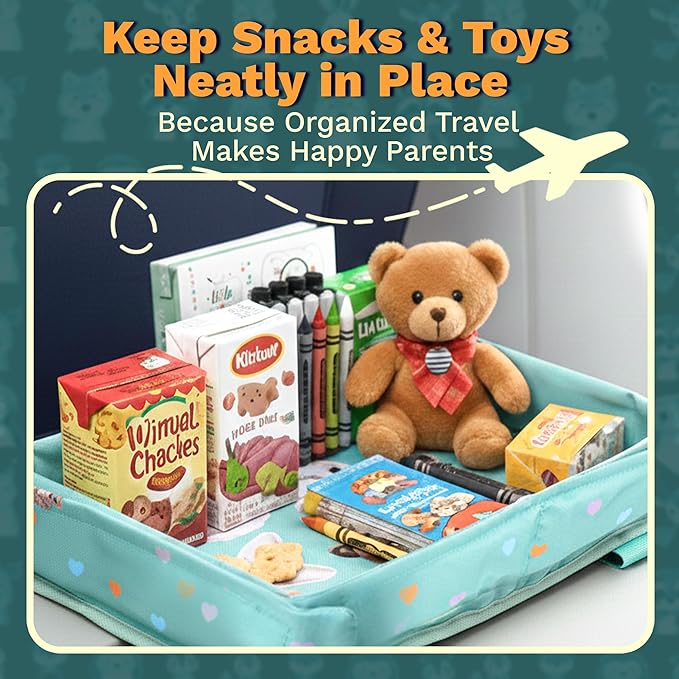 Little Traveler Waterproof Airplane Tray Table Cover – Universal Fit & Easy Setup – Airplane Tray Cover Kids - Use in Buses, Trains, High Chairs I Plane Travel Essentials for Kids 1-5 Years
