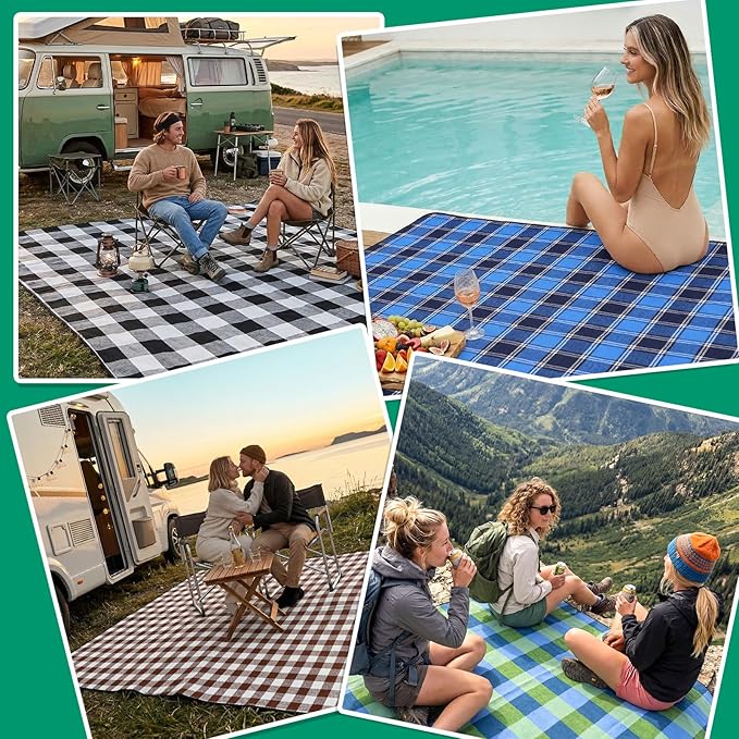 Waterproof Beach Blanket Picnic Outdoor Camp Mat Towel Family Beach Trip Essentials Summer Vacation Must Have Travel Accessories Lake Day Necessities Stuff Supplies Item Gadget Dad