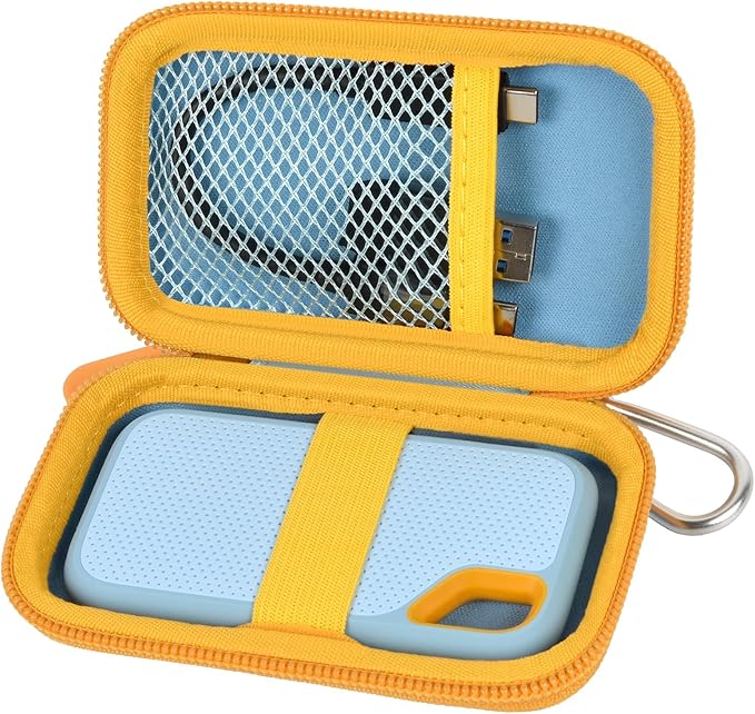 PAIYULE SSD Case for SanDisk Extreme Portable SSD Old & New Model and Extreme PRO, Hard Shell Protective Storage Bag, Fits 1TB 2TB 4TB 8TB External Solid State Drive for Business Travel(SkyBlue)